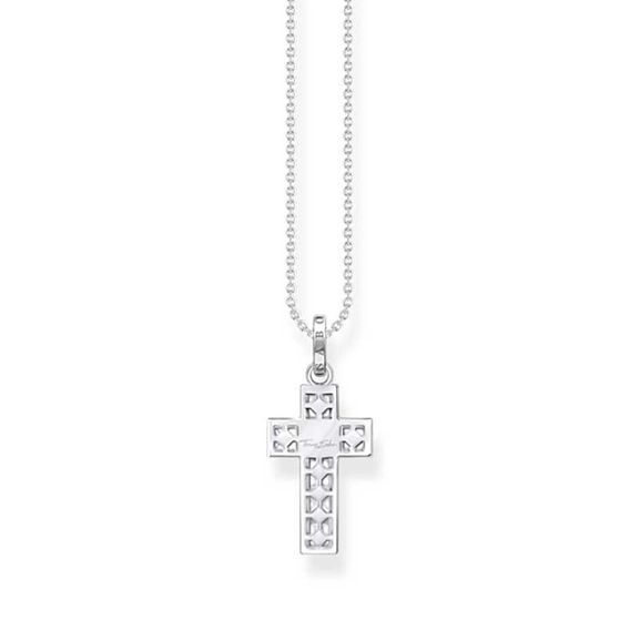 Necklace cross with white stones silver - Thomas Sabo - Suuri valikoima & ilmainen lahjapaketointi - Nordicspectra.fi