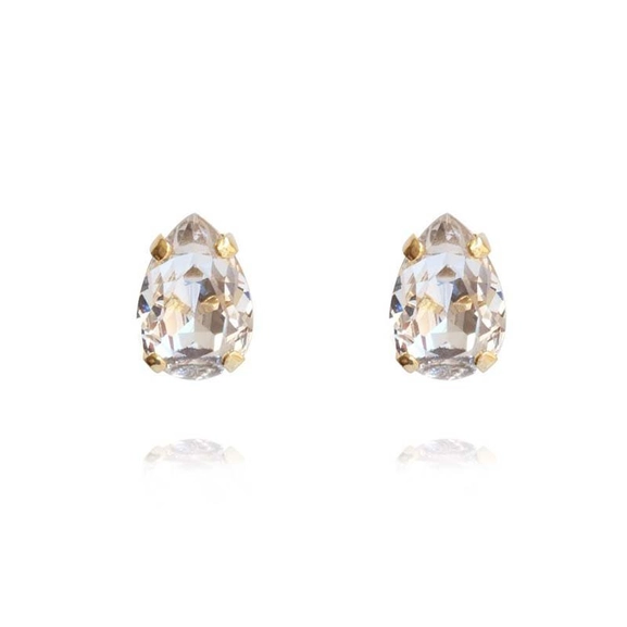 Petite Drop Stud Earrings Gold Crystal - Caroline Svedbom - Snabb frakt & paketinslagning - Nordicspectra.se