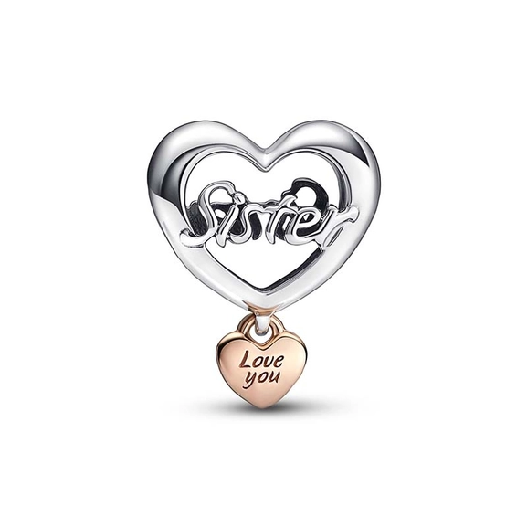 „Love You Sister“ Herz-Charm von PANDORA, Schneller Versand - Nordicspectra.de