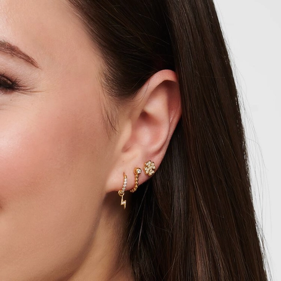 Einzel Ohrstecker Kleeblatt Gold von Thomas Sabo, Schneller Versand - Nordicspectra.de