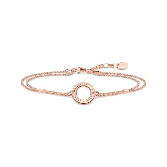 Armband Kreis mit weißen Steinen verroségoldet von Thomas Sabo, Schneller Versand - Nordicspectra.de