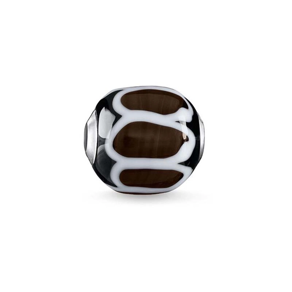 Karma Bead Glas Vit Svart - Thomas Sabo berlock - Snabb frakt & paketinslagning - Nordicspectra.se