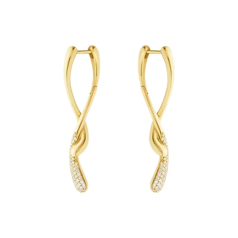 Georg Jensen – Mercy Långa Örhängen Guld med 0.37 ct Diamanter