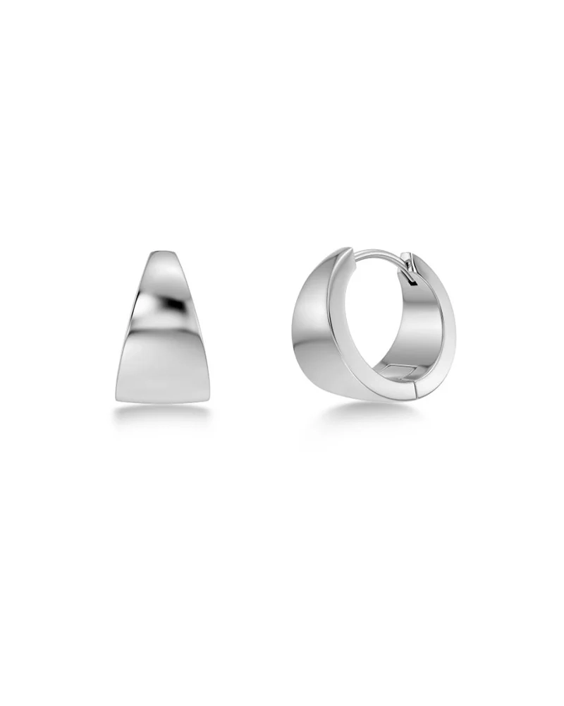 Stilrena Solo Hoops S i polerat stål med cubic zirconia