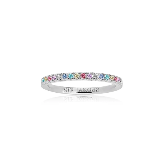 Ellera Ring Mix i silver med gnistrande cubic zirconia-stenar från Sif Jakobs