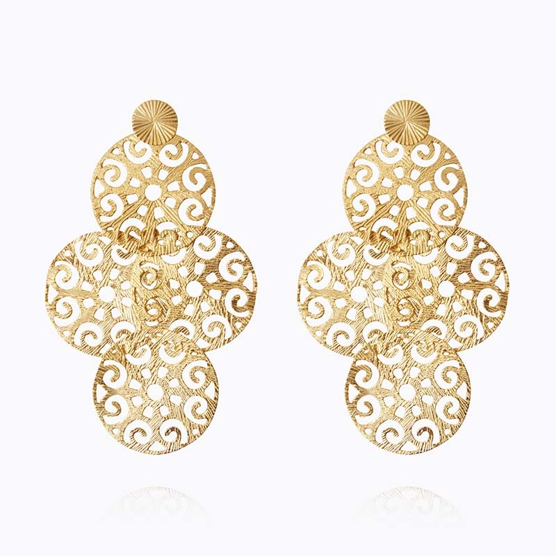 Caroline Svedbom - Evanna Statement Earrings Gold