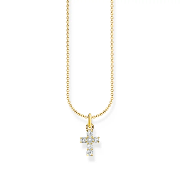 Halsband med Glittrande Kors Guld - Thomas Sabo - Snabb leverans & paketinslagning - Nordic Spectra