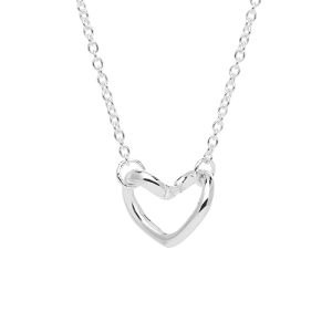 Love Vibe Necklace i polerat återvunnet silver med ett rörligt hjärta