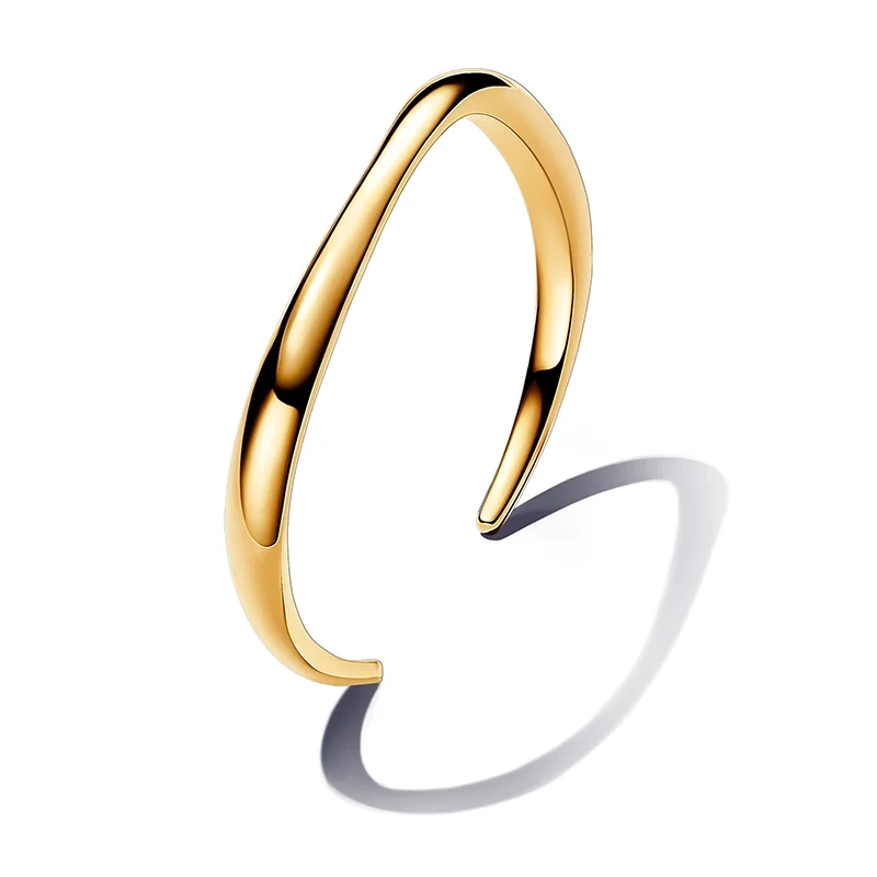 PANDORA – Organiskt Formad Öppen Armring Guld