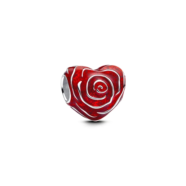 Pandoras wunderschöner herzförmiger Anhänger aus Sterlingsilber mit roter Emaille. Ein Symbol für Liebe und Schönheit. Perfektes Geschenk zum Valentinstag oder um etwas Liebe zu verbreiten. Abmessungen: 11