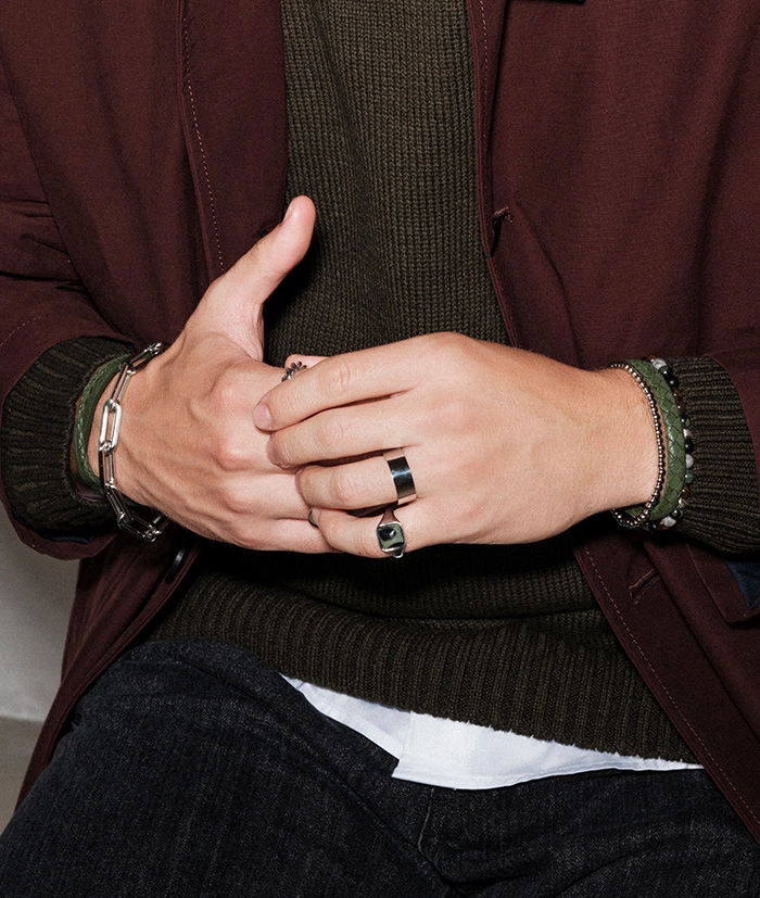 NEO Ring Stål/Grön - AROCK - Trendiga herrsmycken - Nordic Spectra