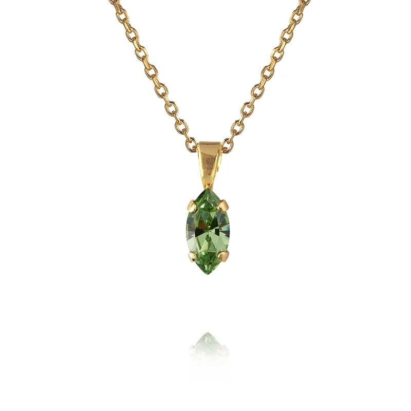 Caroline Svedbom – Petite Navette Necklace Gold Peridot