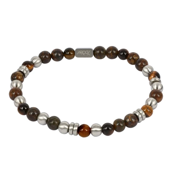 EDDIE Armband Brunt/Stål - AROCK - Snabb frakt & paketinslagning - Nordicspectra.se