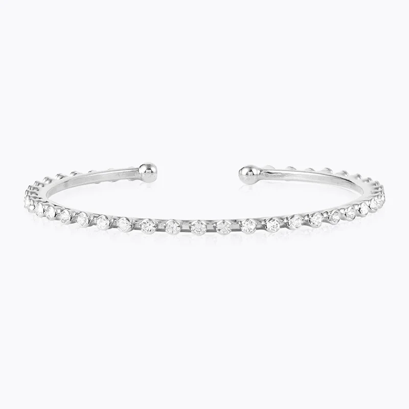 Caroline Svedbom - Miro Bangle Rhodium Crystal