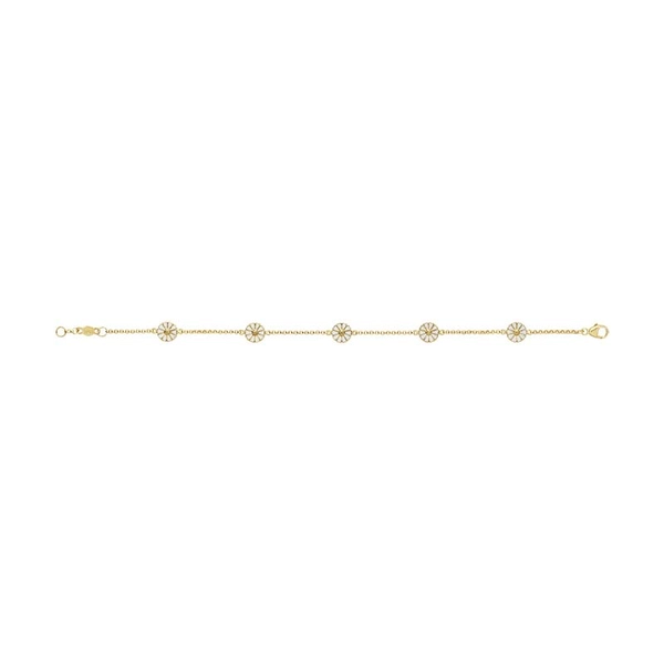 Daisy Mini Armband Gold Mit Weiße Emaille von Georg Jensen, Schneller Versand - Nordicspectra.de
