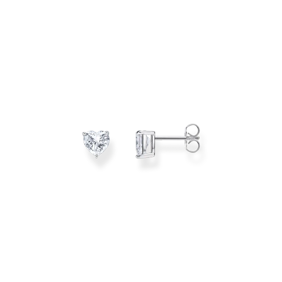 Ohrstecker mit weißem Stein in Herzform Silber - Thomas Sabo - Nordic Spectra