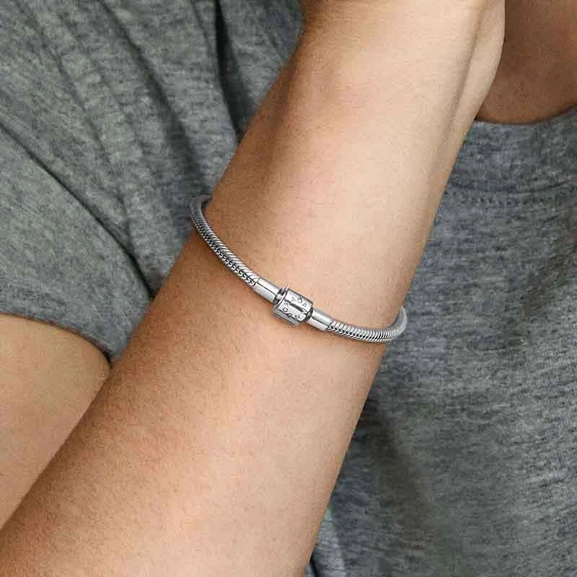 Schlangen-Gliederarmband mit Zylinder-Verschluss von PANDORA, Schneller Versand - Nordicspectra.de