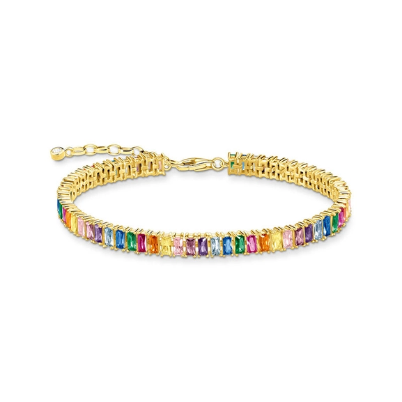 Tennis-Armband bunte Steine Gold von Thomas Sabo, Schneller Versand - Nordicspectra.de