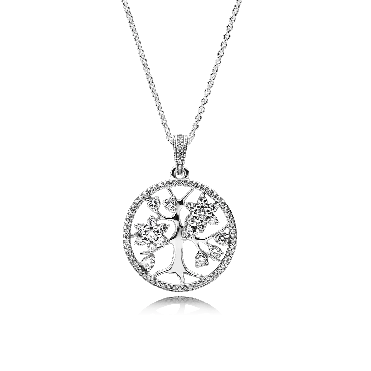 PANDORA - Glittrande Familjeträd Halsband