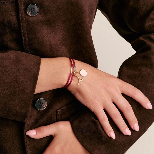 CC Connect Textilarmband Röd från Thomas Sabo i rött textil med silverlänk