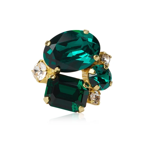 Mini Carolina Ring Gold Emerald - Caroline Svedbom - Nopea toimitus ja lahjapakkaus - Nordic Spectra