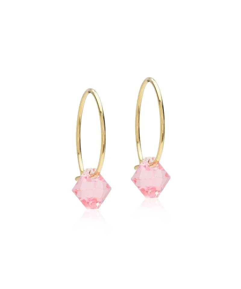Blomdahl - GT Ear Ring 14 mm Bicone 6 mm Light Rose