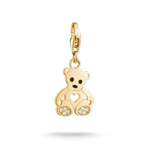 Teddy Bear with Heart Charm Gold - Thomas Sabo - Suuri valikoima & ilmainen lahjapaketointi - Nordic Spectra
