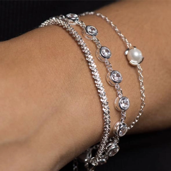 Pearl Chain Bracelet Silver -CU Jewellery - Snabb frakt & paketinslagning - Nordicspectra.se