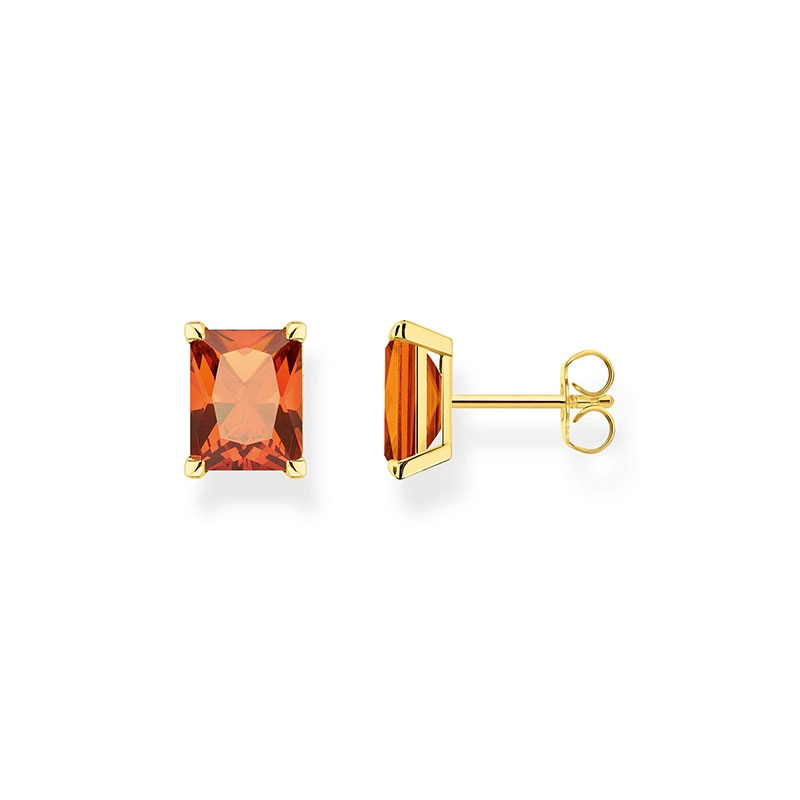 Thomas Sabo - Stiftörhängen Orange Sten Guld