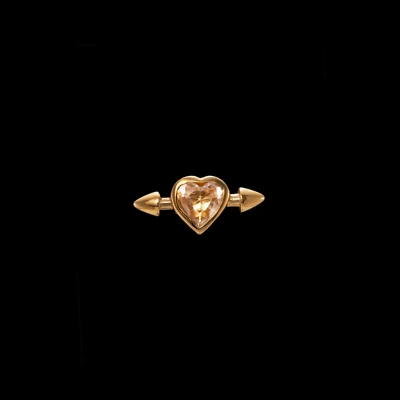 Pierced Heart Ear Stud Clear Quartz Gold - Maria Nilsdotter - 1-2 dagars leverans - Nordic Spectra