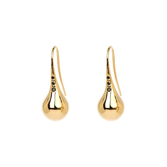 Drop Globe Stone Earrings Gold von Emma Israelsson, Schneller Versand - Nordicspectra.de