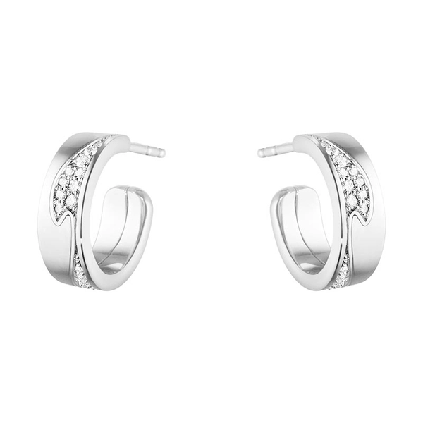 Fusion Små Örhängen Vitguld med 0.18 ct Diamanter - Georg Jensen örhängen - Snabb frakt & paketinslagning - Nordicspectra.se