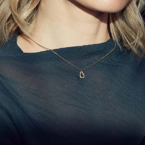 Sander Contour Necklace CZ Gold - Edblad - Snabb frakt & paketinslagning - Nordicspectra.se