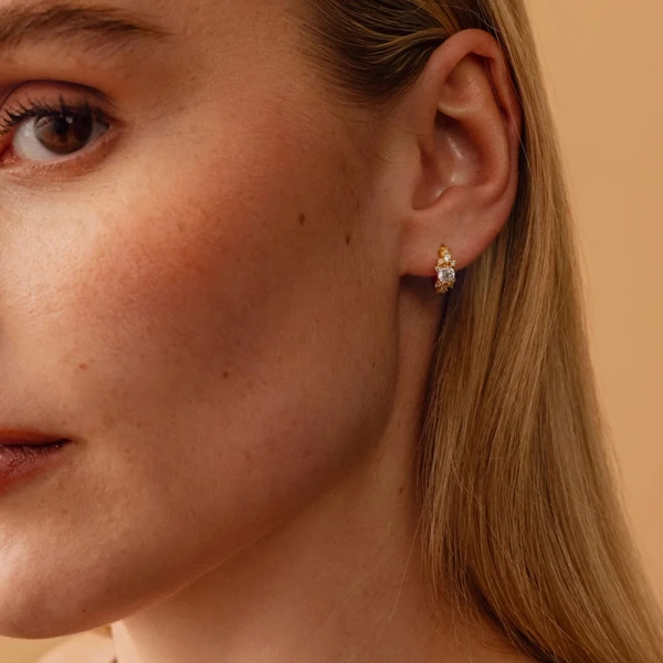 18K guldpläterad mässing med cubic zirconia