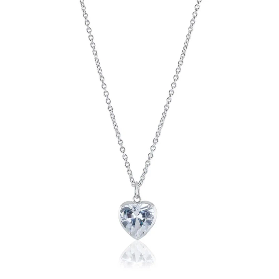 Crazy Diamond Heart Halsband i silver med cubic zirconia-hjärta