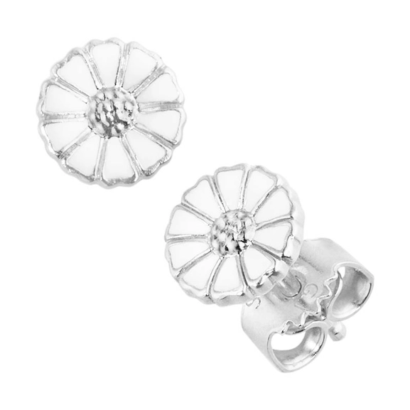 Daisy Mini Korvakorut Hopea & Valkoinen Emali - Georg Jensen - Suuri valikoima & ilmainen lahjapaketointi - Nordicspectra.fi