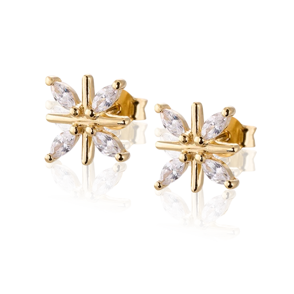 Snowflake Earrings Gold - Carolina Gynning - Nykyaikaisia ​​merkityksellisiä koruja - Nordic Spectra