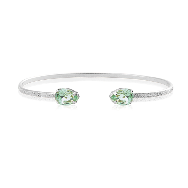 Caroline Svedbom - Petite Drop Bracelet Rhodium Chrysolite