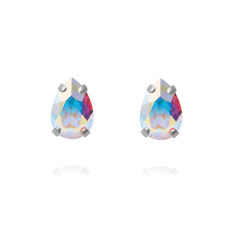 Caroline Svedbom - Petite Drop Stud Ear Rhodium Aurore Boreale Ab