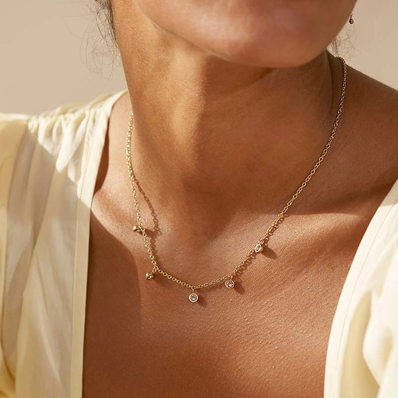 Dew Drop Necklace Multi Blush Gold - Edblad - Snabb frakt & paketinslagning - Nordicspectra.se