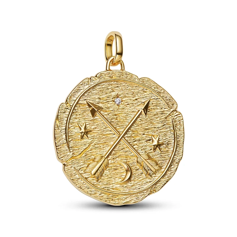 Medaljong Korsande Pilar Berlock Guld