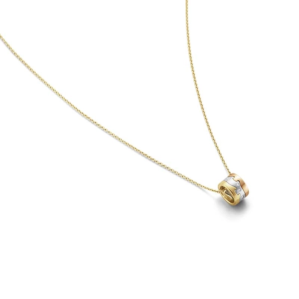 Fusion Kette Gelb, Weißes Und Roségold Mit Diamant 0.05 ct  von Georg Jensen, Schneller Versand - Nordicspectra.de
