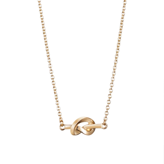 verstellbare Kette aus 18-karätig vergoldetem Silber mit Liebesknoten-Verzierung.