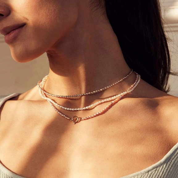 Collier Pearl Necklace Grey Steel - Edblad - Snabb frakt & paketinslagning - Nordicspectra.se