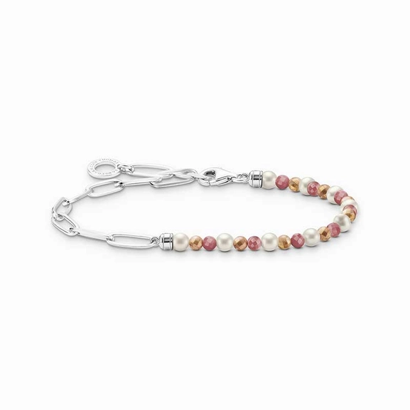 Charm bracelet with colourful beads
