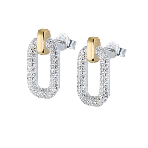 Healing Source Örhängen i silver och 24K guldpläterat silver med cubic zirconia-stenar från Carolina Gynning.