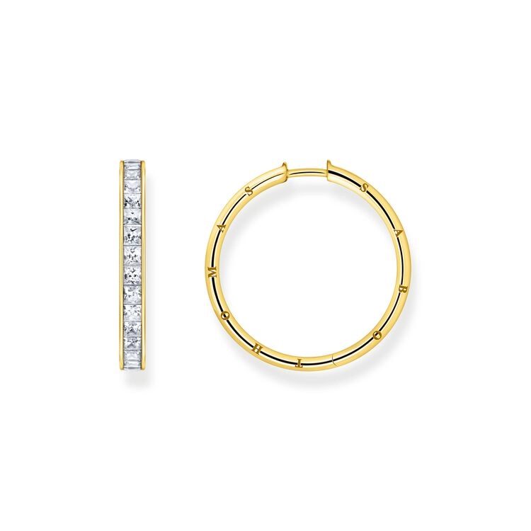 Thomas Sabo – Creolörhängen Vita Stenar Pavé Stora Guld