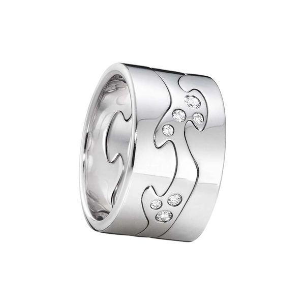 Fusion 3-delad Ring VG/VG/Diamanter - Georg Jensen ringar - Snabb frakt & paketinslagning - Nordicspectra.se