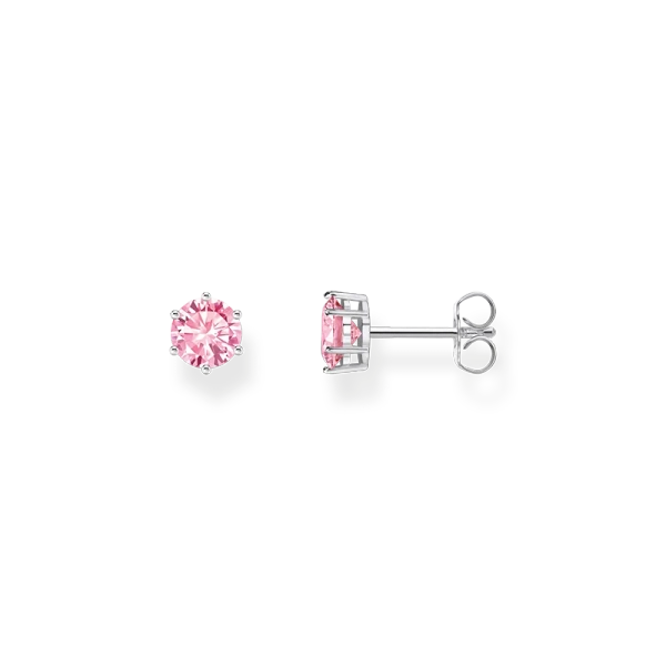 Silver earrings with sparkling brilliant-cut pink stones - Thomas Sabo - Suuri valikoima & ilmainen lahjapaketointi - Nordic Spectra