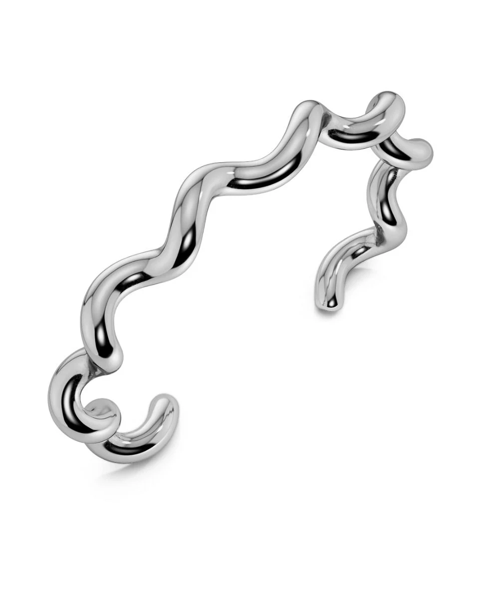 Elegant spiralformad bangle i polerat